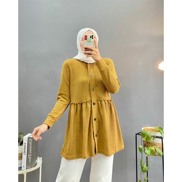 Blouse Bahan Kaos Wafer Uniqlo