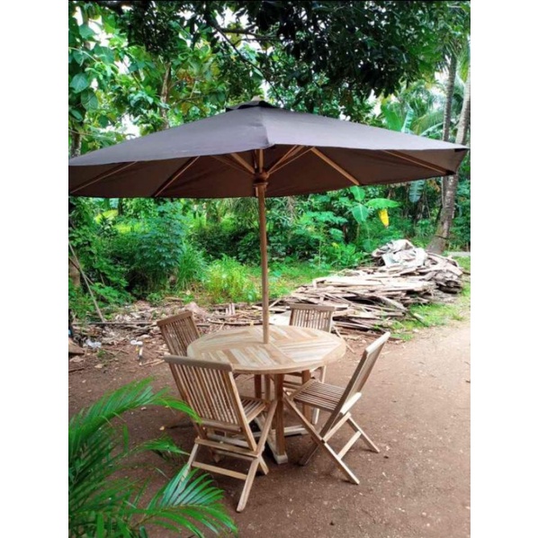 Kursi Meja Payung Outdoor. Meja Payung Taman. Kursi Lipat Jati. Kursi Meja Payung Cafe.