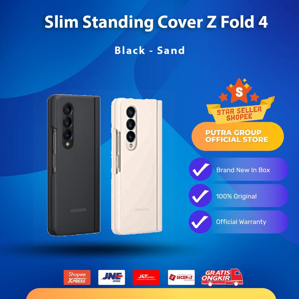 Samsung Galaxy Z Fold 4 Fold4 5G Slim Standing Cover Black Sand Original