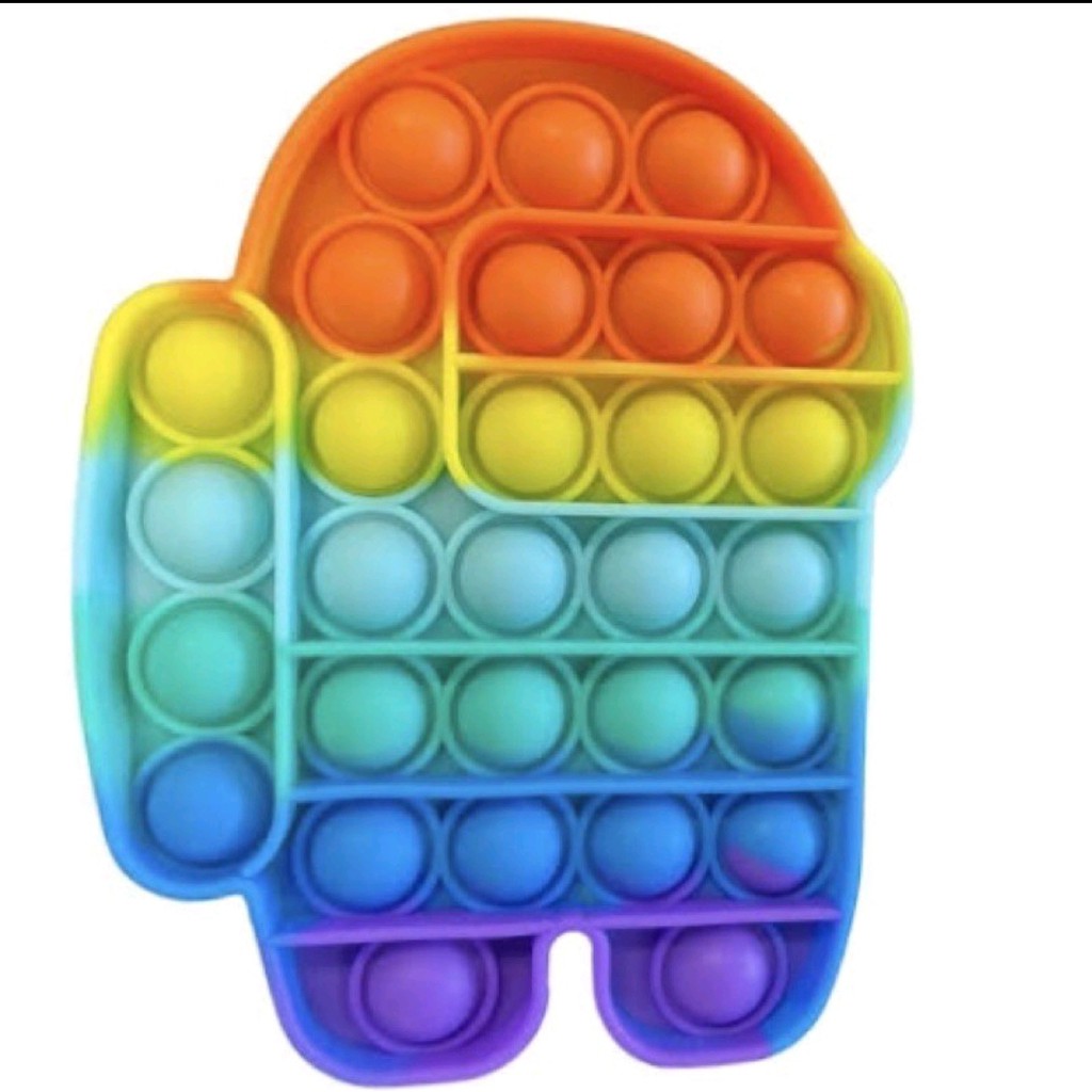 fidget push Pop Squishy Bubble Pop It Silikon Fidget Toy Pelangi Penghilang Stress MAINAN ANAK COD-AMONG US