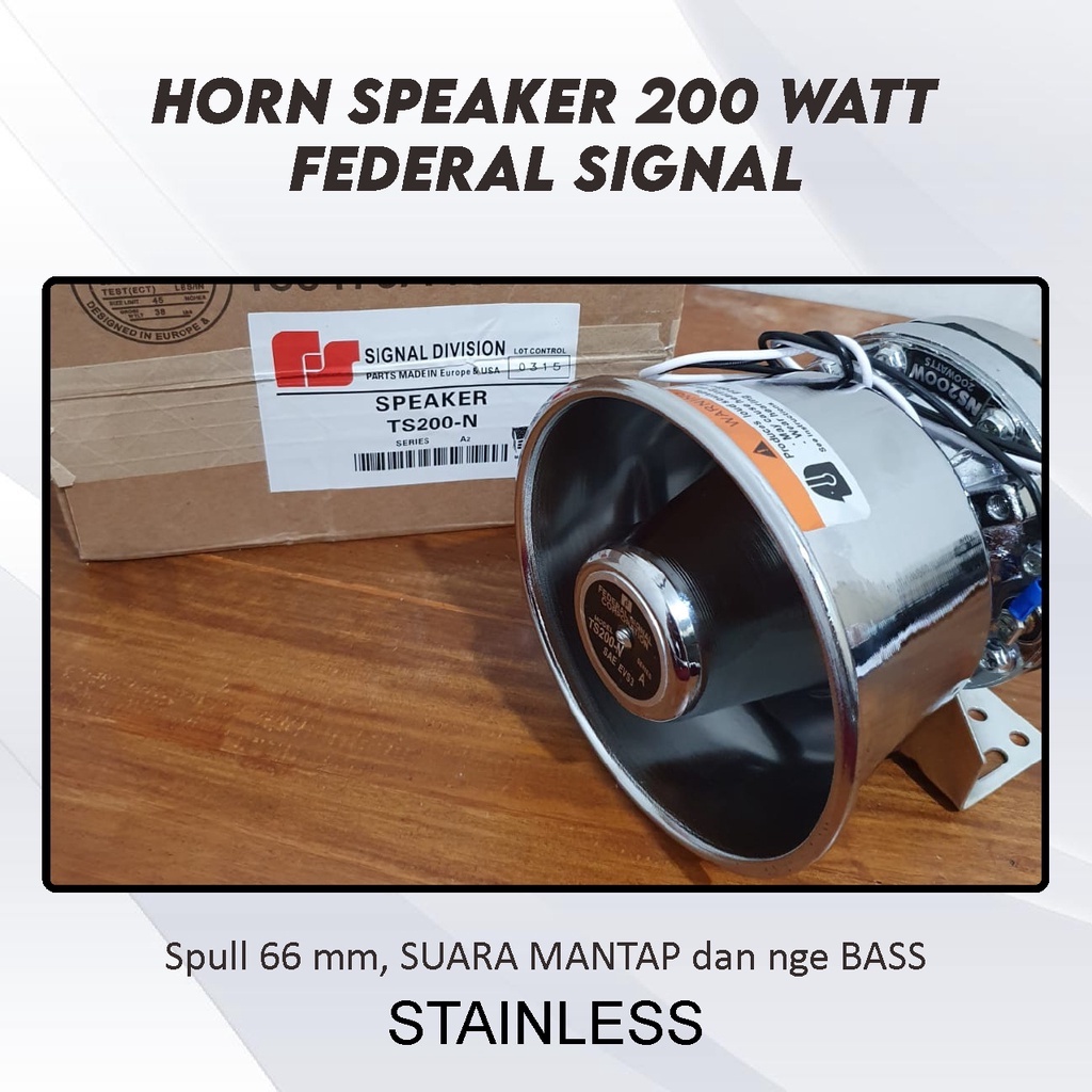 Toa Sirine Bulat Stainless Klakson speaker Toa Polisi 200 watt Stainles magnet besar SERINE Horn 200 100 w wat Federal signal spull 66 mm untuk SENKEN LANDUN WHELEN Patwal murni untuk Ambulance Paspamres Rescue