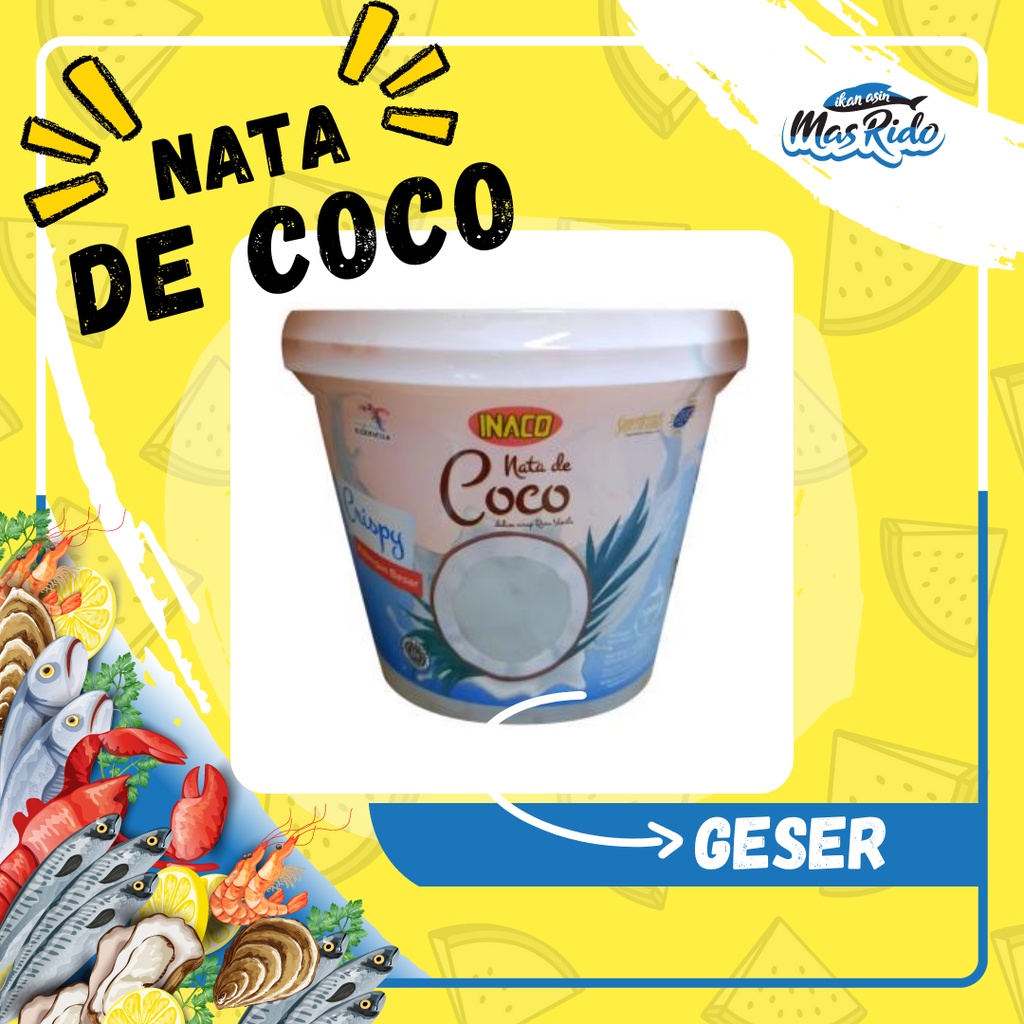 

Nata De Coco Inaco Rasa Vanilla Crispy Potongan Besar Besar Segar