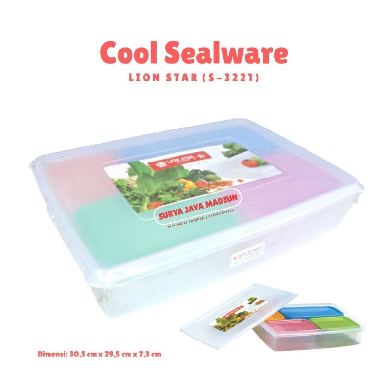 Toples Set 5 Pcs | Cool Sealware S3221 Lion Star | Wadah Plastik Makanan