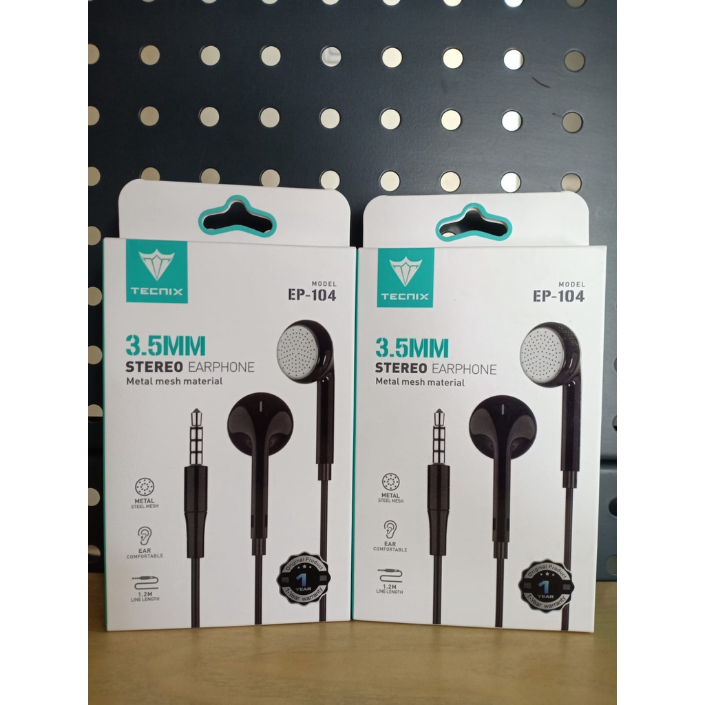 Headset Stereo Tecnix EP-104 Earphone Stereo With Mic Jack 3.5mm