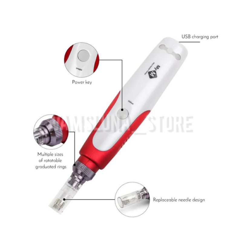 My M Dermapen Micro Needle Therapy Dermapen Electric Dermaroller My M Penghilang Bopeng Dr Pen