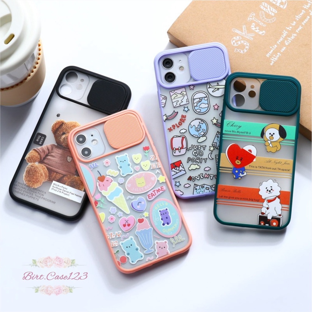 SOFTCASE SLIDE KAMERA BEAR OPPO VIVO SAMSUNG XIAOMI REALME IPHONE ALL TYPE BC6428