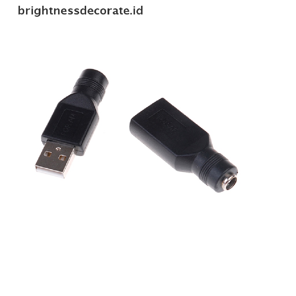 Adapter Konektor Konverter Laptop 5v 5.5x2.1mm Dc Usb 2.0 Ke Usb Male / Female