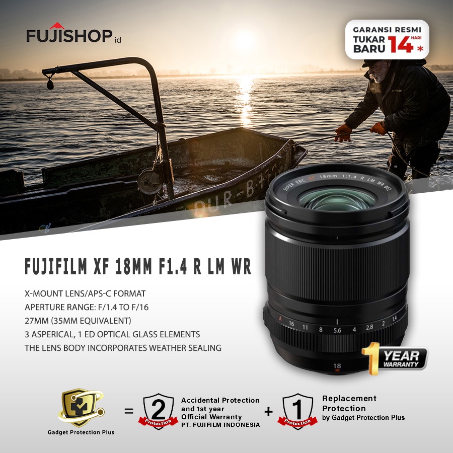 Fujifilm XF 18mm f/1.4 R LM WR Lens / Fujinon XF 18mm F/1.4 GARANSI RESMI