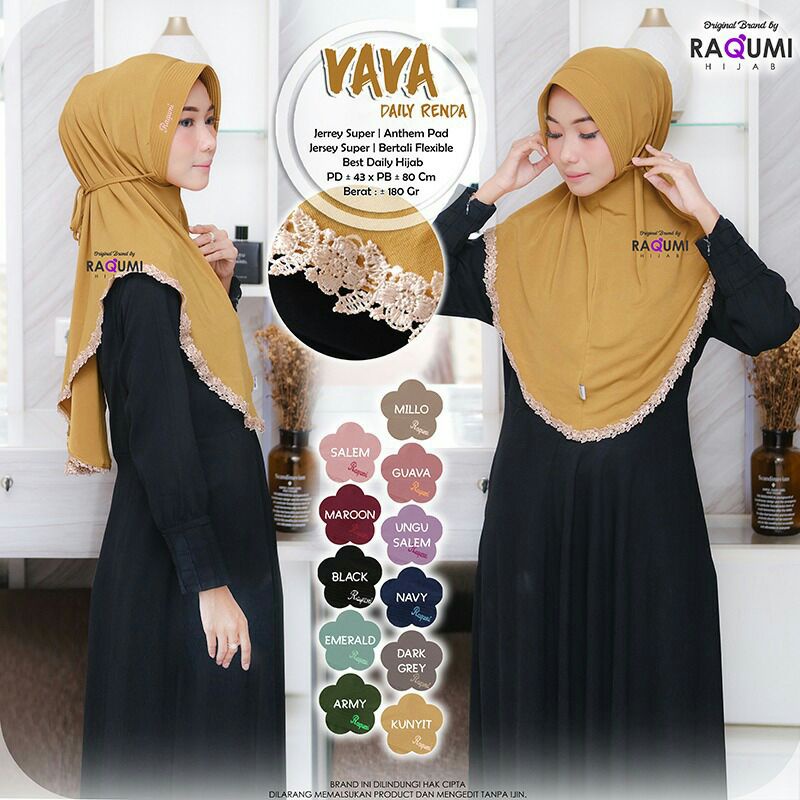 Hijab Instan Vava Renda Original Raqumi Hijab