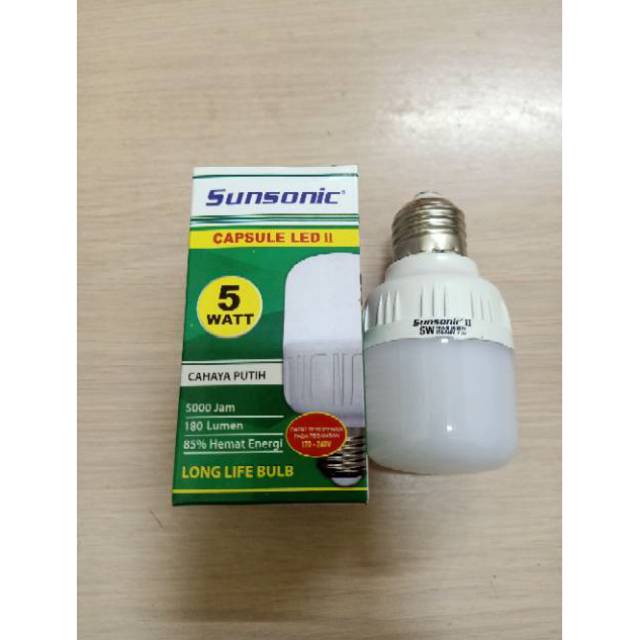 Lampu Led 5 Watt Sunsonic 5w Kapsul Tabung 5W Putih Murah SNI Paket 5 Pcs