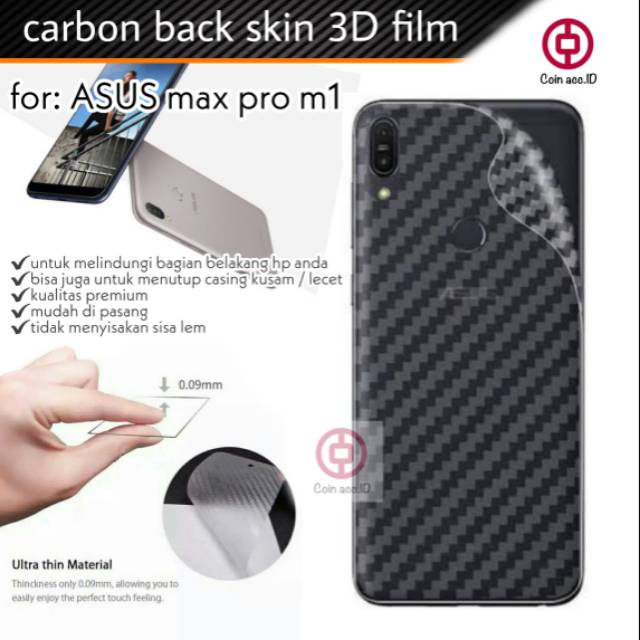 Garskin carbon 3D ASUS ZENFONE Max PRO M1 - carbon film 3d back skin protector - pelindung belakang