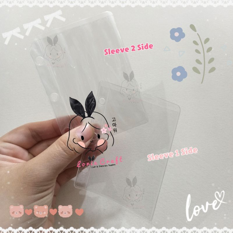 LC A8 Sleeve Photo Card 3 Ring Mini Binder Glossy 1 Side 2 Side Mika isi 5pcs