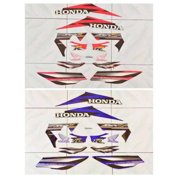 Striping Supra X 125R 2006 Hitam Merah