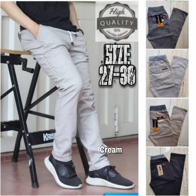 BIG SALEE!! Celana Chino Pria Bahan Adem Nyaman Katun Strecth/Melar