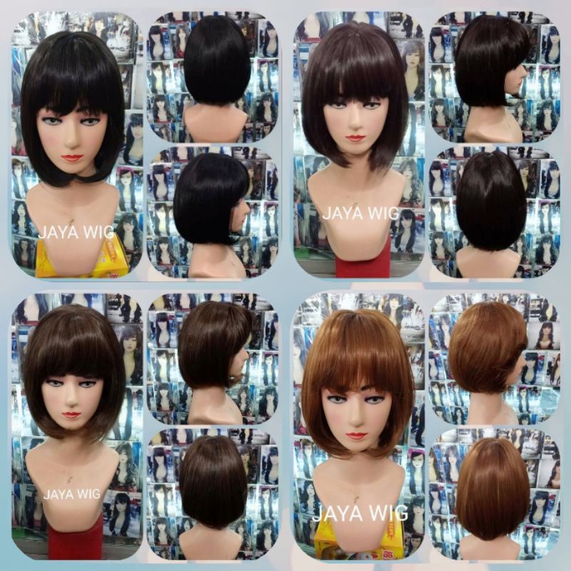 Rambut Palsu Wig Bob Pendek Sedagu Poni Depan