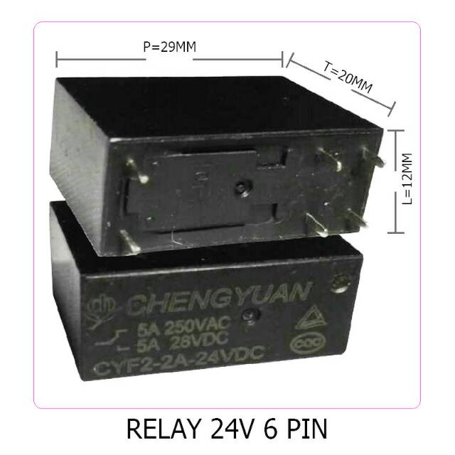 RELAY DC 24V 6PIN FOR HEAVY DUTY POWERED AMPLIFIER REPLACING PARTS KOMPONEN AMPLI