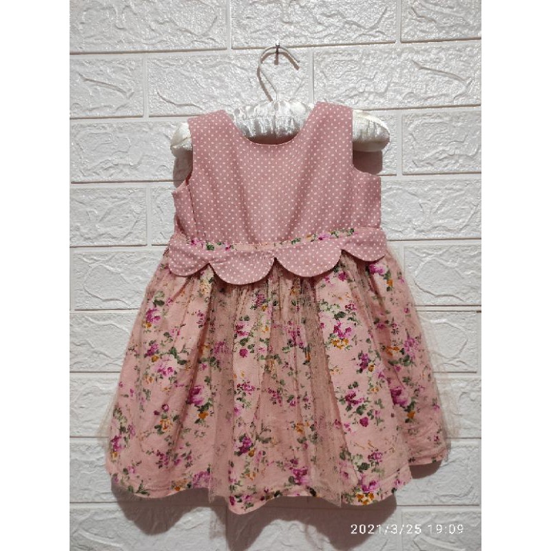 baju dress anak perempuan pesta 1 tahun preloved