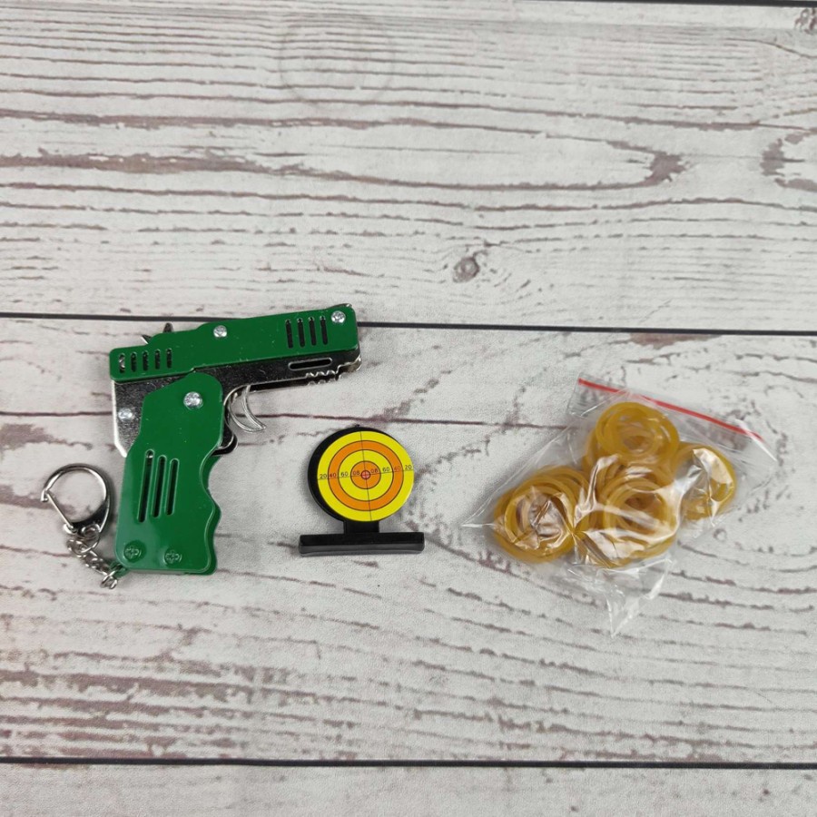 HoMart Mainan Pistol Karet Gelang Foldable Rubber Band Gun - XH-099