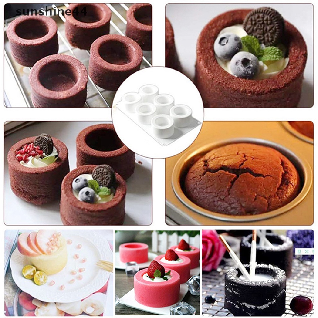 Sunshine Cetakan Puding / Kue / Mousse / Dessert 6 Sekat Bahan Silikon