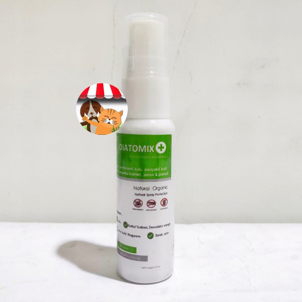 Diatomix Spray Obat Kutu Jamur Parasit Luka Kucing Anjing Kelinci 20ml