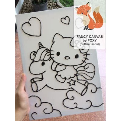 

BARU KANVAS LUKIS ANAK OUTLINE TIMBUL GAMBAR - HELLO KITTY PERALATAN MELUKIS ANAK