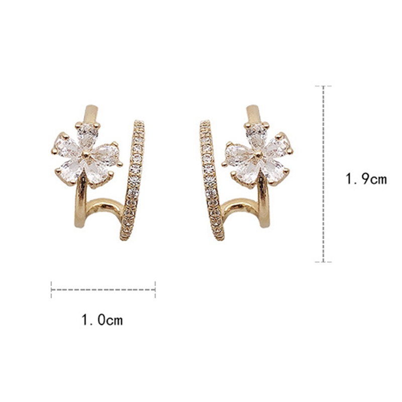 Fashion Flower Zircon Earrings Ear Stud Women Wedding Party Jewellery Gift