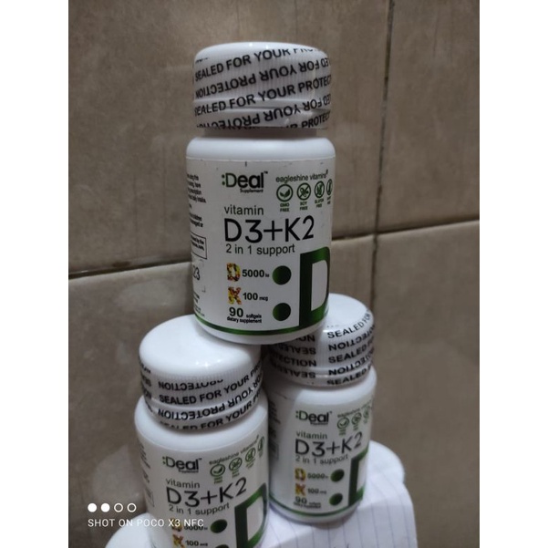 Vitamin D3 5000IU + K2 100Mcg Support 90 Softgel