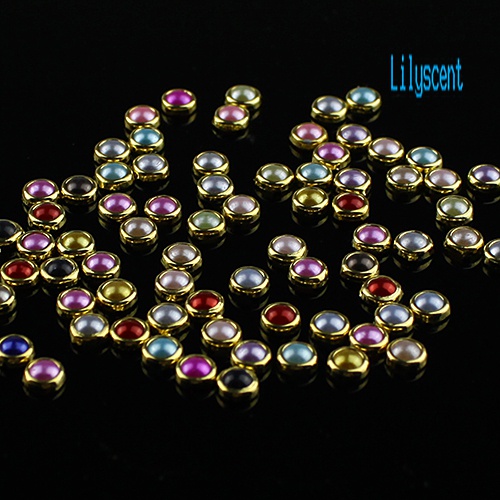 Lily Berlian Imitasi Mutiara Bulat 5mm Bahan Alloy Untuk Dekorasi Nail Art