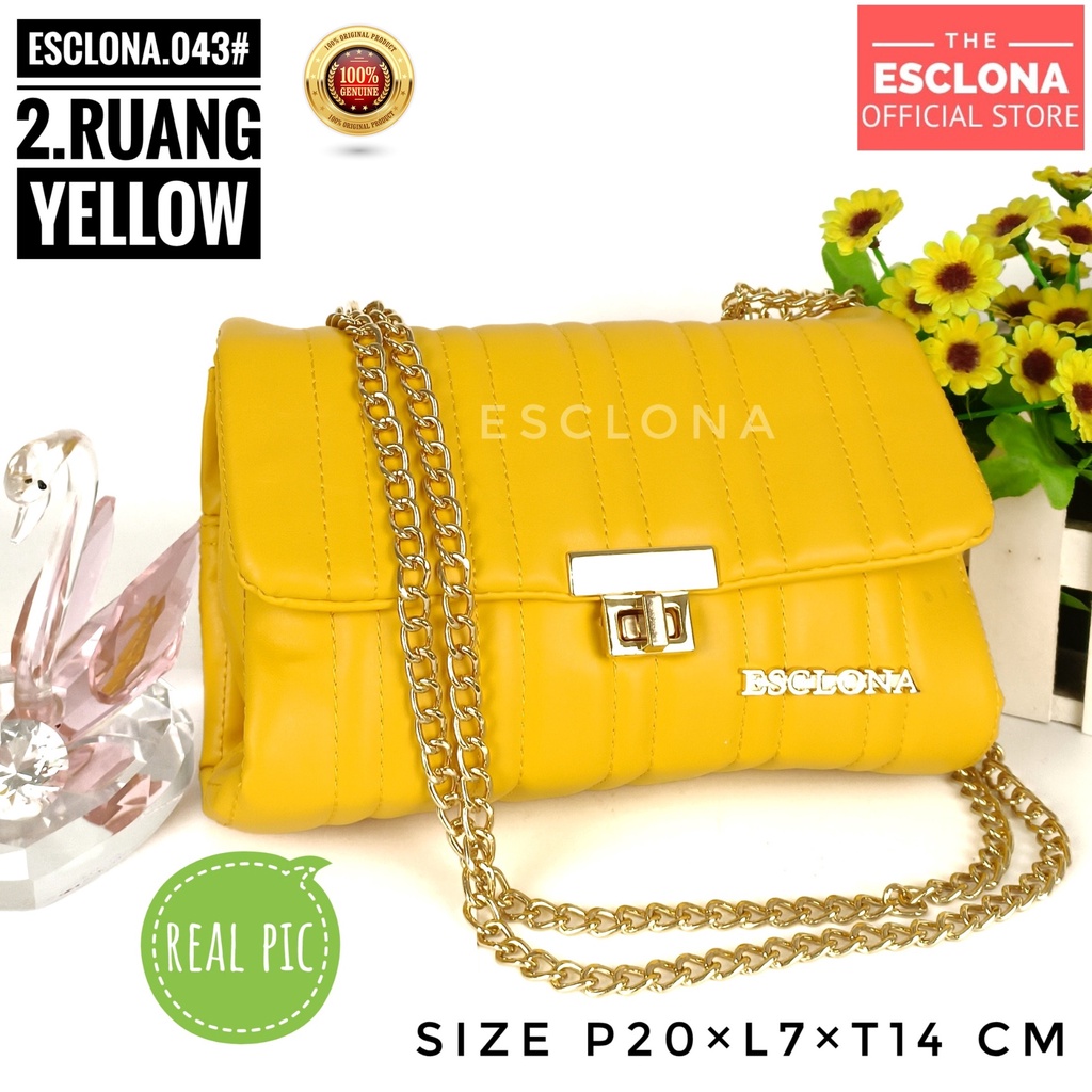 Tas wanita Import Batam Bag Esclona 043 Selempang Cewek Cantik Branded Grosir Fashion Murah Handbag Original Kantor Kerja Kuliah Pesta Premium Super Populer Terbaru Terlaris