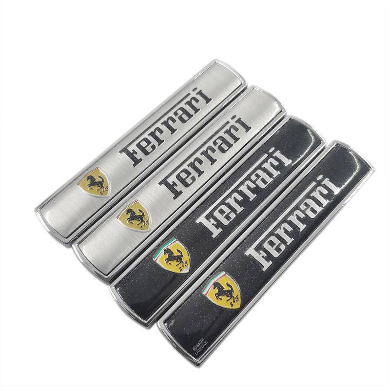 2pcs Stiker Emblem Logo Ferrari Metal Untuk Fender Samping Mobil Ferrari