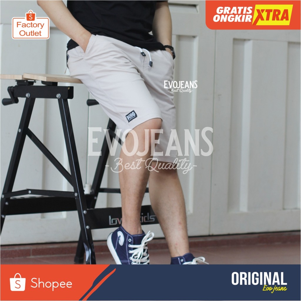 CELANA CHINO PANTS PENDEK PRIA PINGGANG KARET / KOLOR / FREE BANDUL KUNCI KEREN EVO JEANS