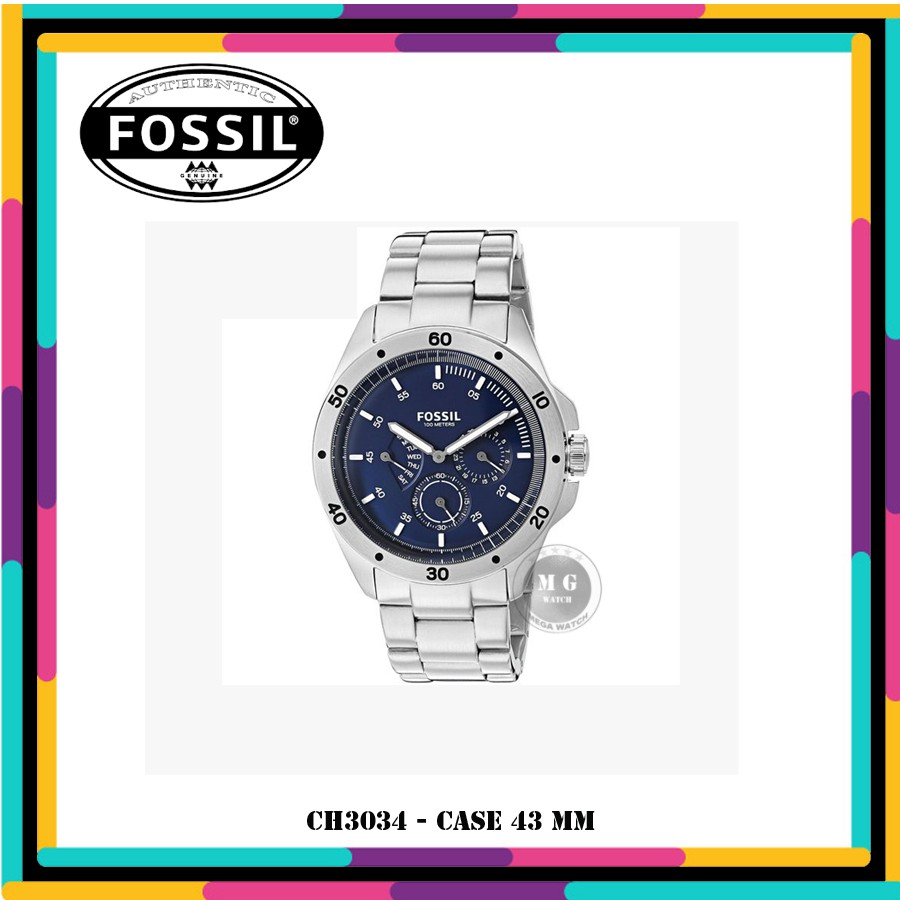 Jam Tangan Pria Fossil Original CH3034 Sport 54 Blue Dial MURAH