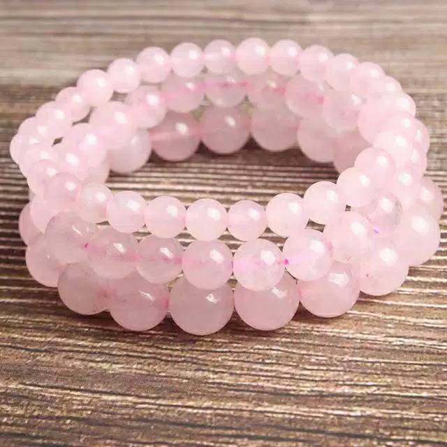 Gelang Batu Rose Quart Elastis