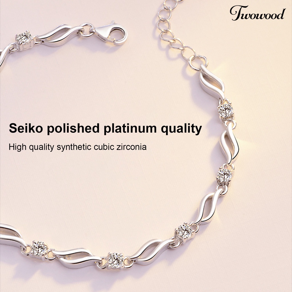 Gelang Rantai Berlian Imitasi Adjustable Untuk Wanita