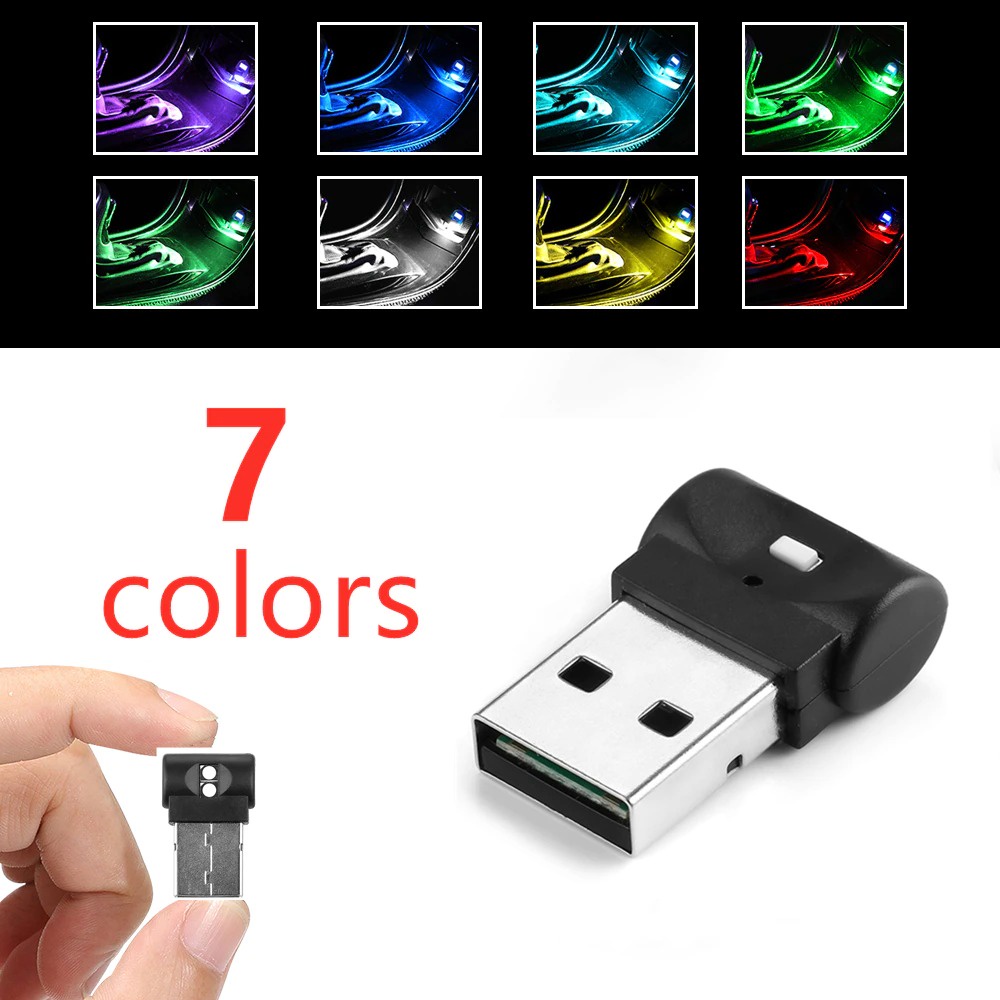 Lampu LED RGB Mini USB Car Light Interior Mood Light - IS504