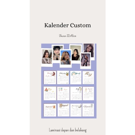 

Kalender dinding Custom, bahan Art Paper 260 Laminasi Glossy