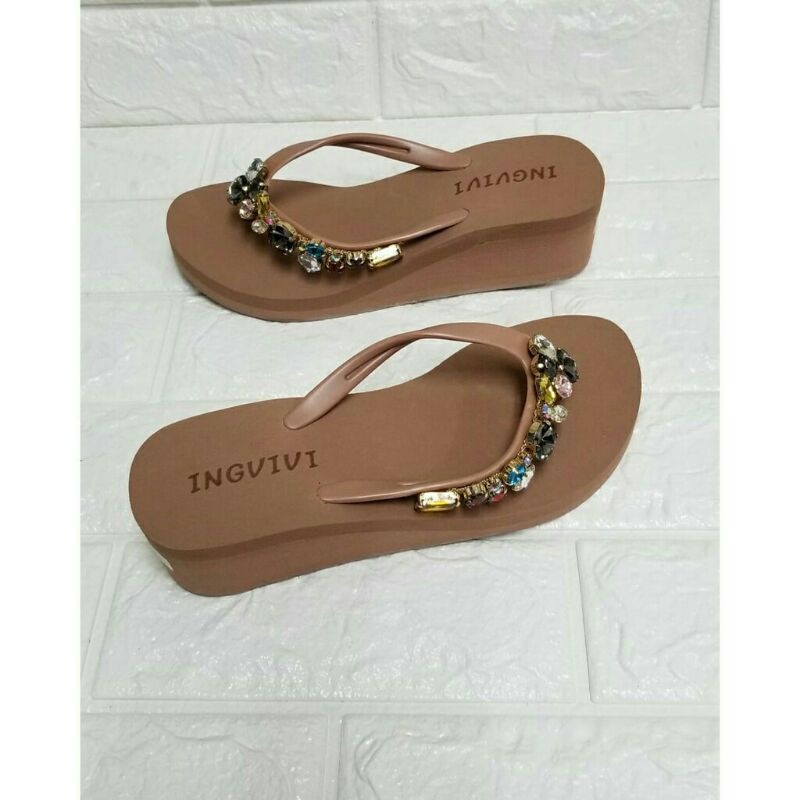 Sandal Jepit INGVIVI 788 manik Wedges