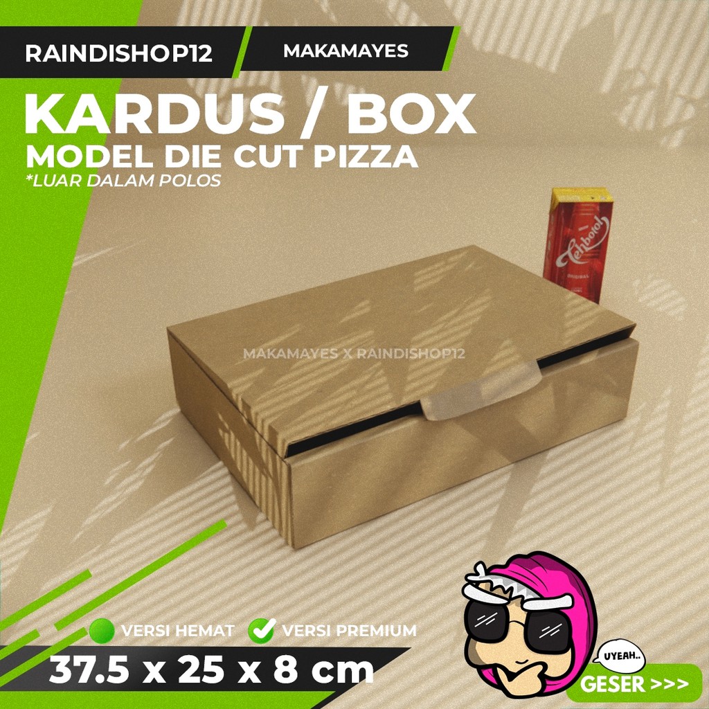 

BOX 37.5 X 25 X 8 CM KARDUS DIE CUT PIZZA KEMASAN PACKAGING KADO