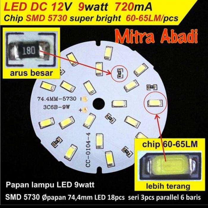 PCB LED DC 12V / 12 Volt SMD5730 / SMD 5730 9W / 9 Watt Aluminium