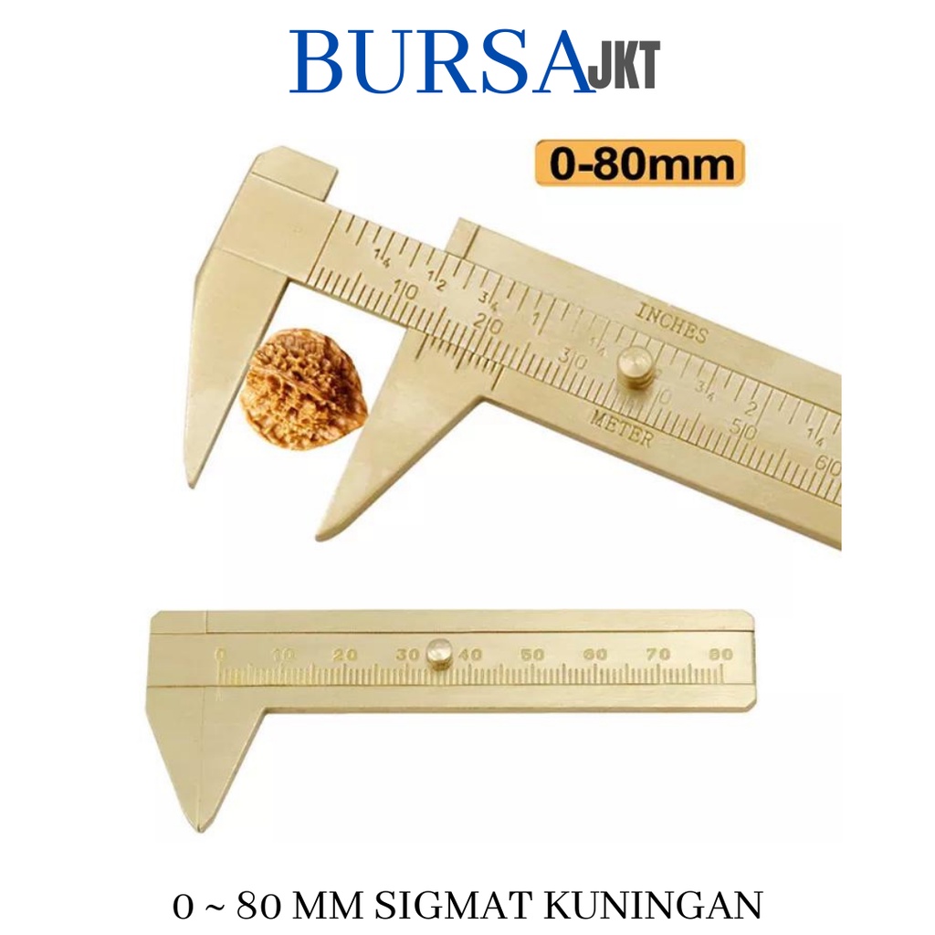 SIGMAT KUNINGAN Penggaris MINI PORTABLE JANGKA SORONG 0 - 80MM