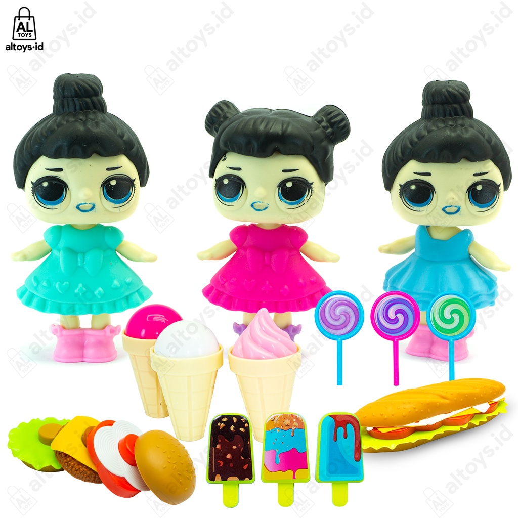 Mainan Boneka Mini Set MC Surprises Plus Fast Food MO01 / Boneka Hiasan Kue Ulang Tahun Anak BONEKA MINI LOL SURPRISE FANCY ISI 10PCS MAINAN HIASAN KUE