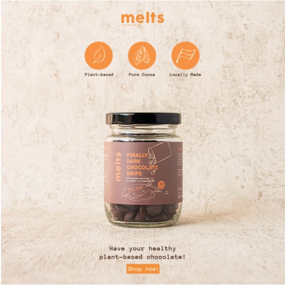 

MELTS Finally Dark Chocolate Drips 70% Healthy Chocolate Couverture