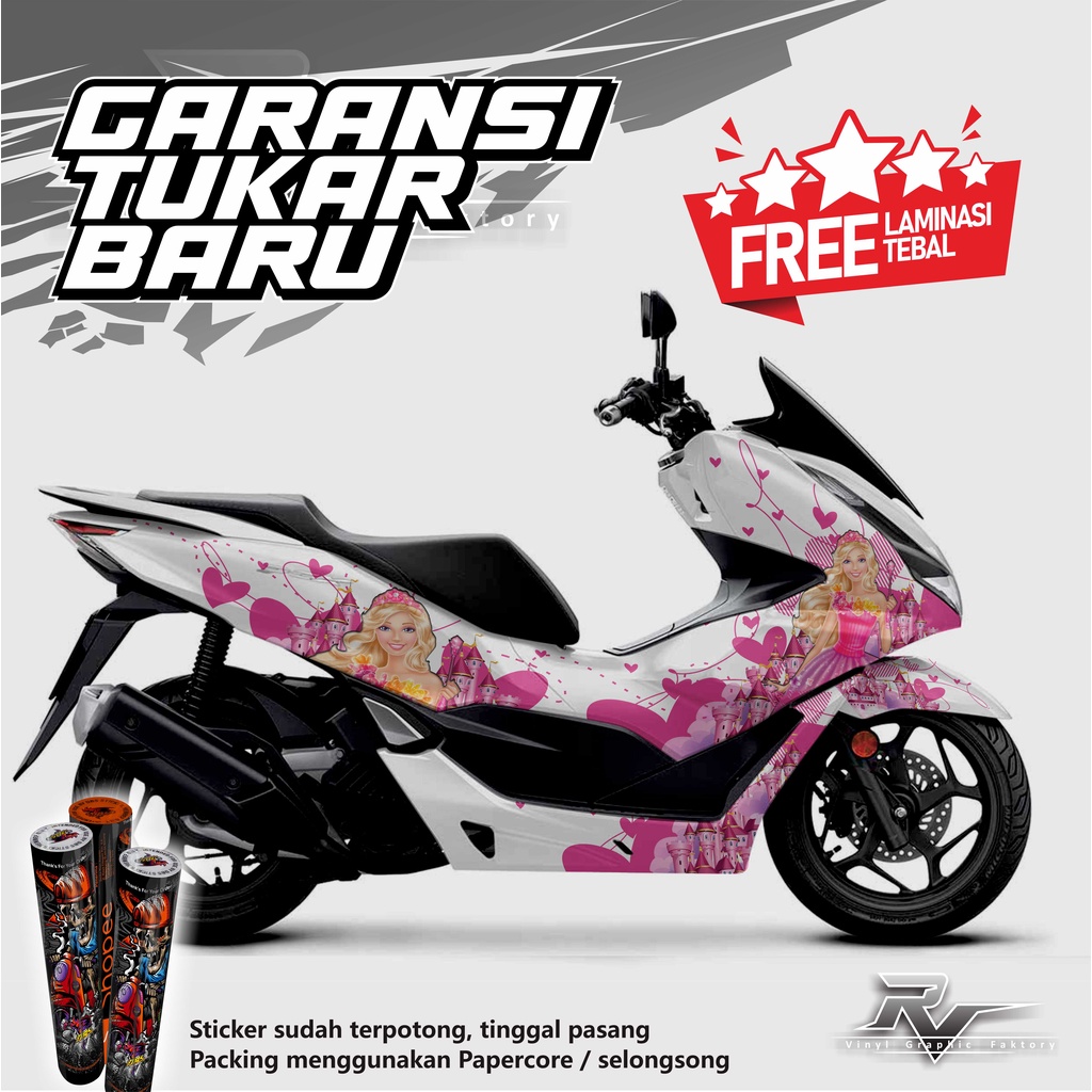 Cetak Sticker / stiker decal  motor New PCX 160 / pcx 150 Custom Full body , aksesoris motor emblem 
