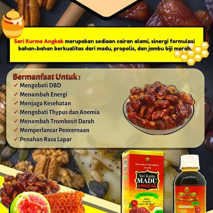 

sari kurma madu angkak plus jambu biji asli / original BO