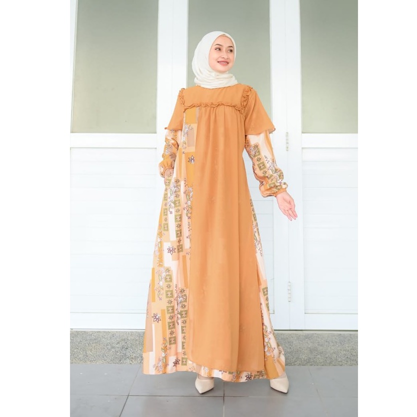 Gamis diorsilk ataya dress syari busana muslim kilap motif mix ceruty babydoll airin airis