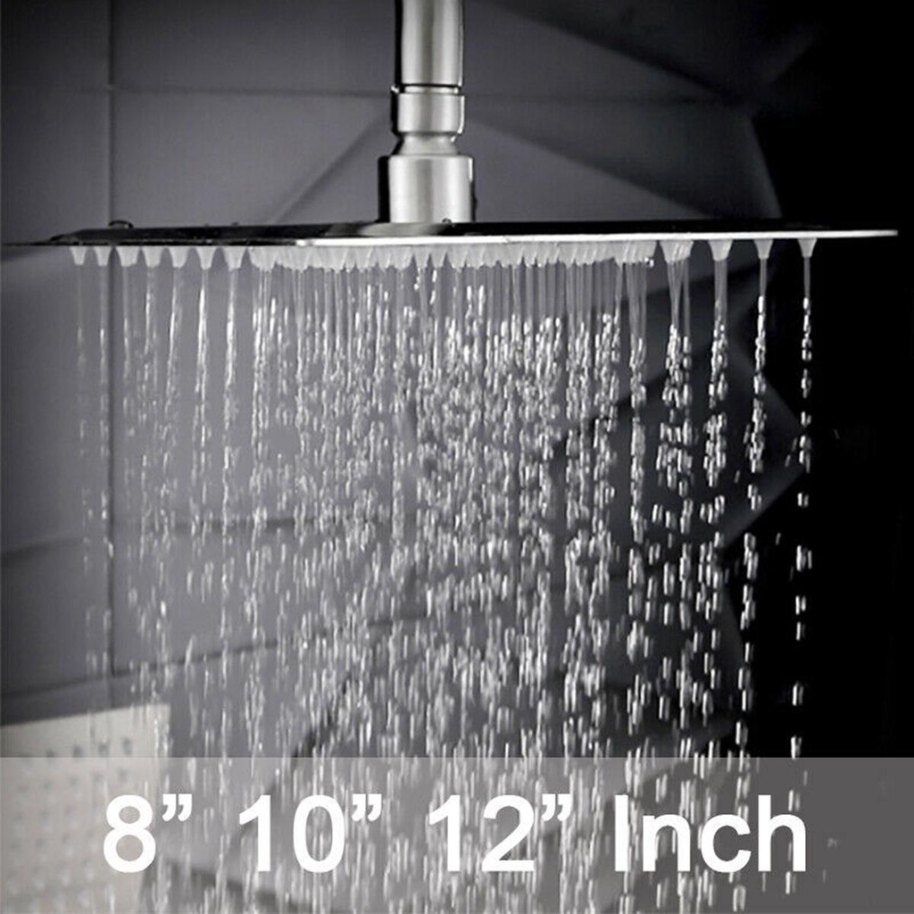 Nickolas1 Kepala Shower Tekanan Tinggi Besar Stainless Steel Overhead Rainfall Keran Air Nozzle