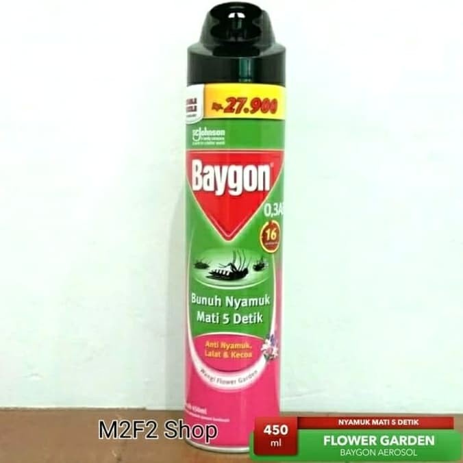 Baygon Aerosol Semprot Flower Garden - 450 ml (Kemasan Satuan)