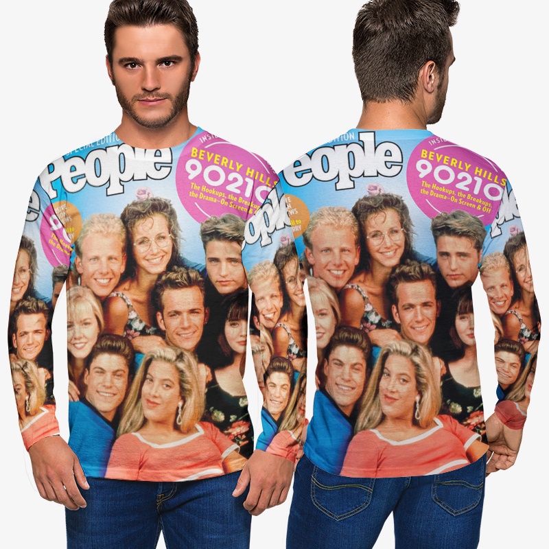 Kaos Pria Beverly Hills 90210 Tshirt Bahan Polyester Jersey Casual Style Fashionable Unisex Tees