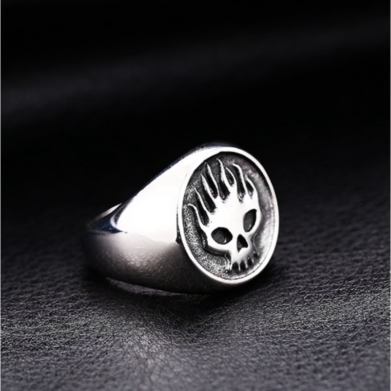 SEUSUK Skeleton Skull Old Type Male Punk Gothic Motorcycle Riding Ring Jewelry