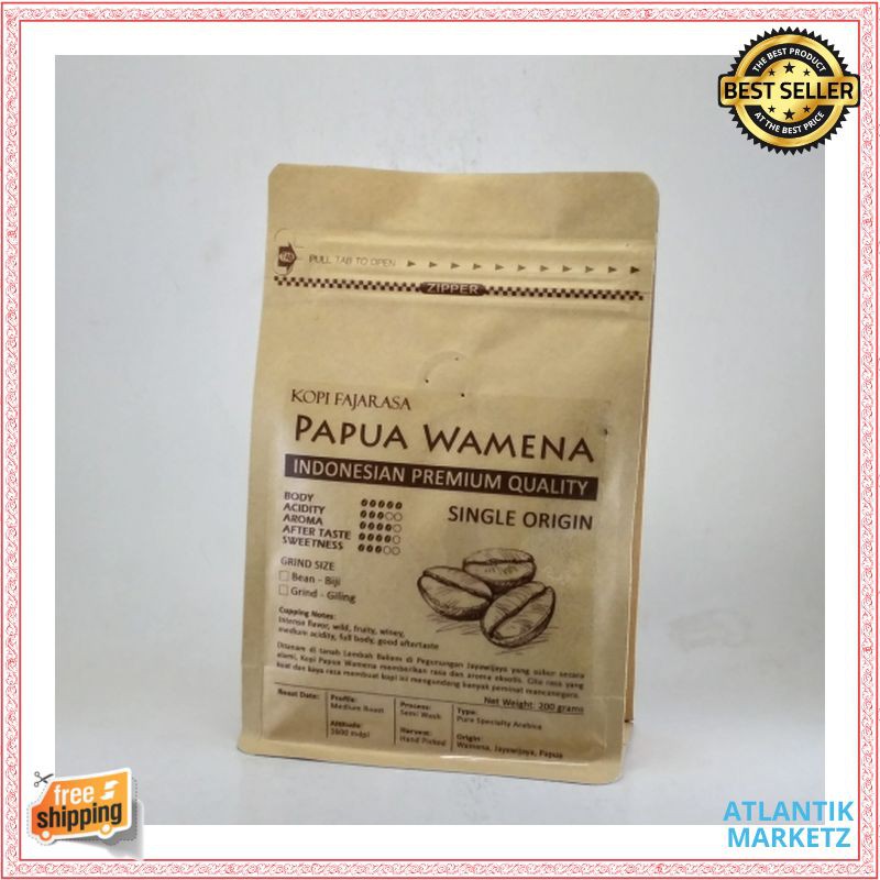 

Kopi Fajarasa Papua Wamena Biji Kopi Arabica 200 gram